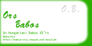 ors babos business card